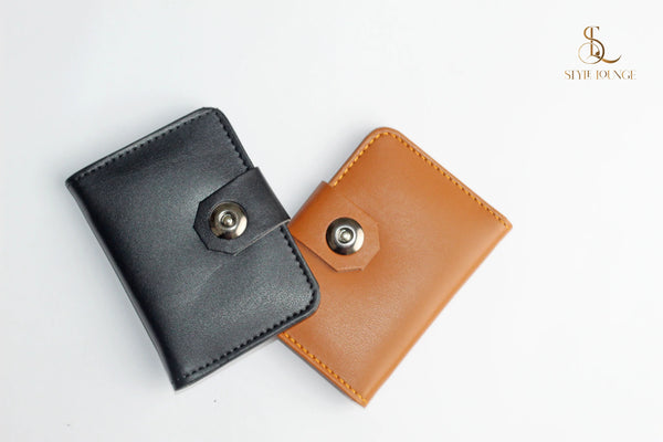 Pure Synthetic Leather Wallet With Magnetic Button Lock