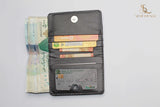 Pure Synthetic Leather Mini Wallet Plus Card Holder With Magnetic Button For Men