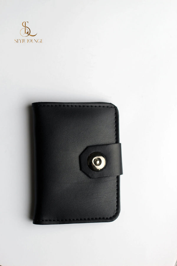 Pure Synthetic Leather Wallet With Magnetic Button Lock