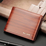 Gentlemen Luxury Wood Grain PU Leather Smart Wallet