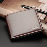 Gentlemen Luxury Wood Grain PU Leather Smart Wallet