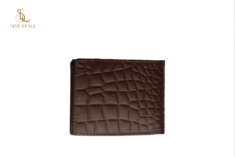 Genuine Leather Wallet In Crocodile Pattern With Soft Velvet Interior