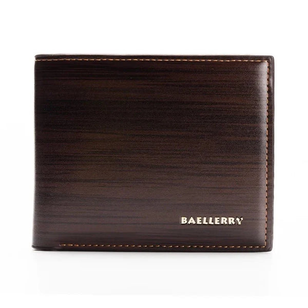 Gentlemen Luxury Wood Grain PU Leather Smart Wallet