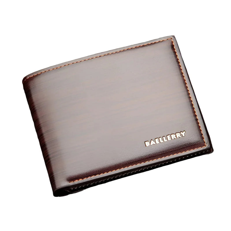 Gentlemen Luxury Wood Grain PU Leather Smart Wallet